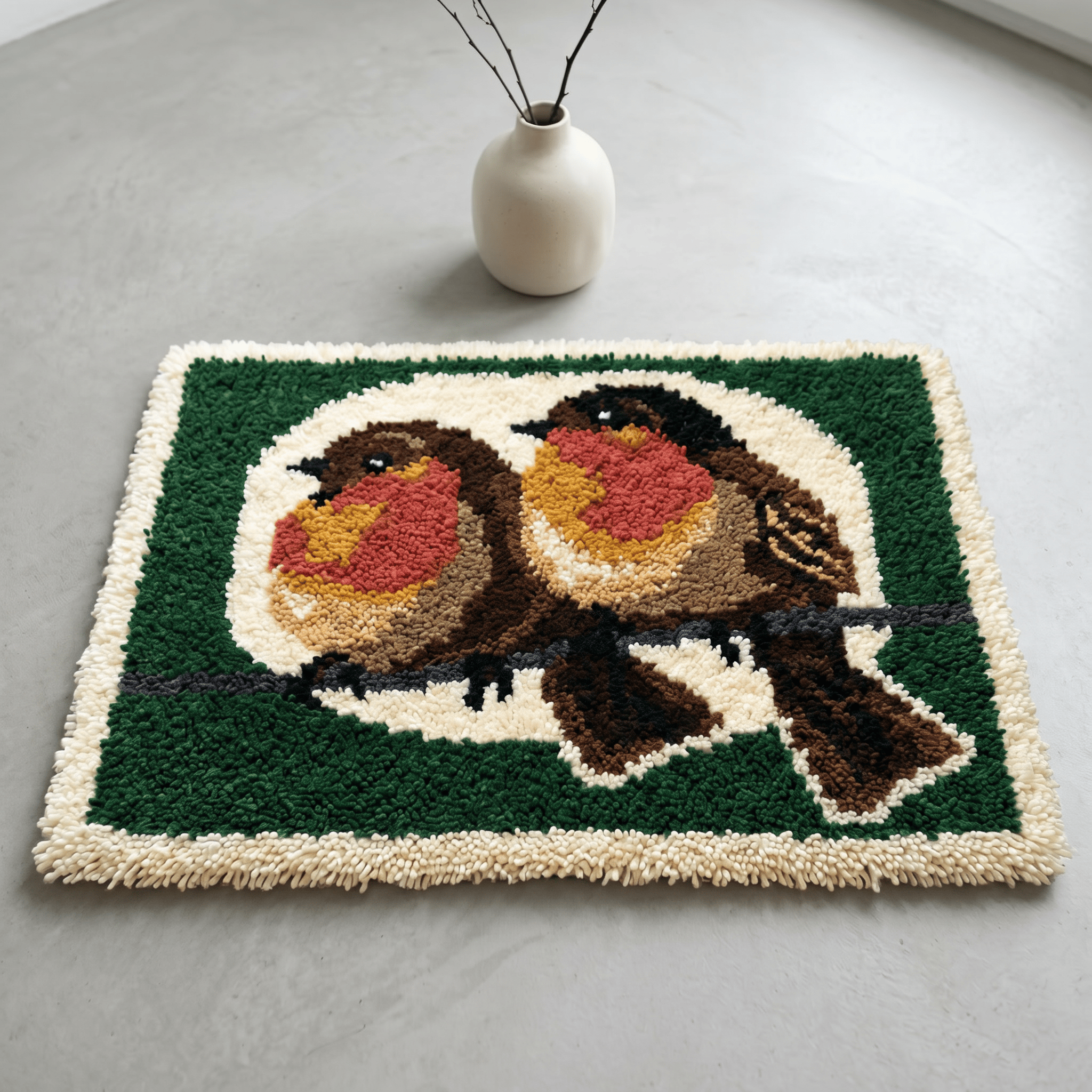 Rubbyoo Latch Hook Rug Kit - Cute Sparrows | Diy Handmade Craft For Beginners | Handmade Animal Carpet - image 5