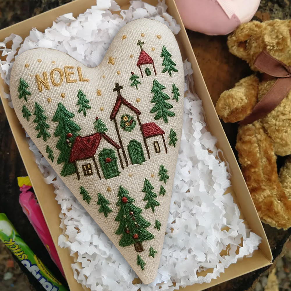 Rubbyoo Heart Embroidery Kit - Church | Christmas Decoration | Handmade Needle Artwork - image 10