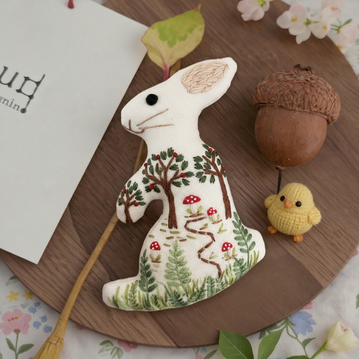 Rubbyoo Rabbit Embroidery Kit - Spring Forest | Beginner Handmade Design | Unique Birthday Gift - image 3