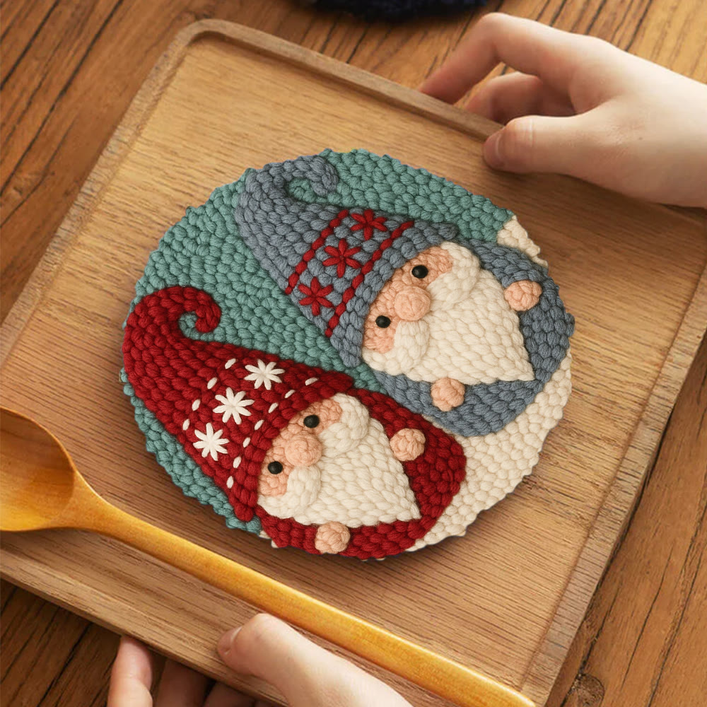 Dual Snowflake-embellished Gnome Punch Needle Kit – Go-to Gifting Selection | Delicate Wall Hanging Ornament - image 5