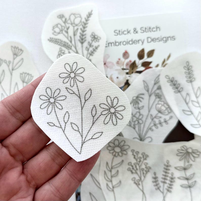 Botanical Stick And Stitch Patterns |  Water-soluble Stickers | Nice For Cloth Diy Embroidery  - image 3