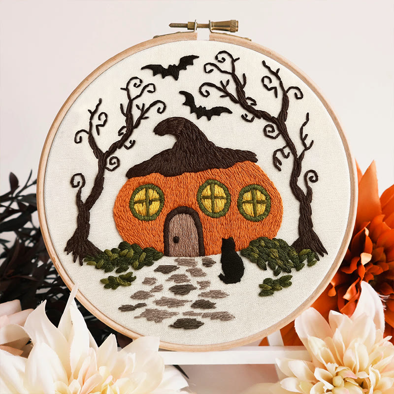 Rubbyoo Embroidery Kit - Mysterious Pumpkin House | Handmade Gifts For Helloween | Spooky Sewing Craft   - image 3