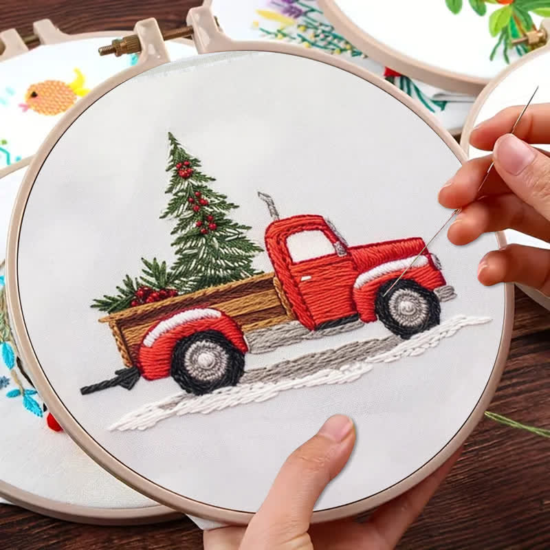 Rubbyoo Embroidery Kit - Red Truck Christmas - image 5