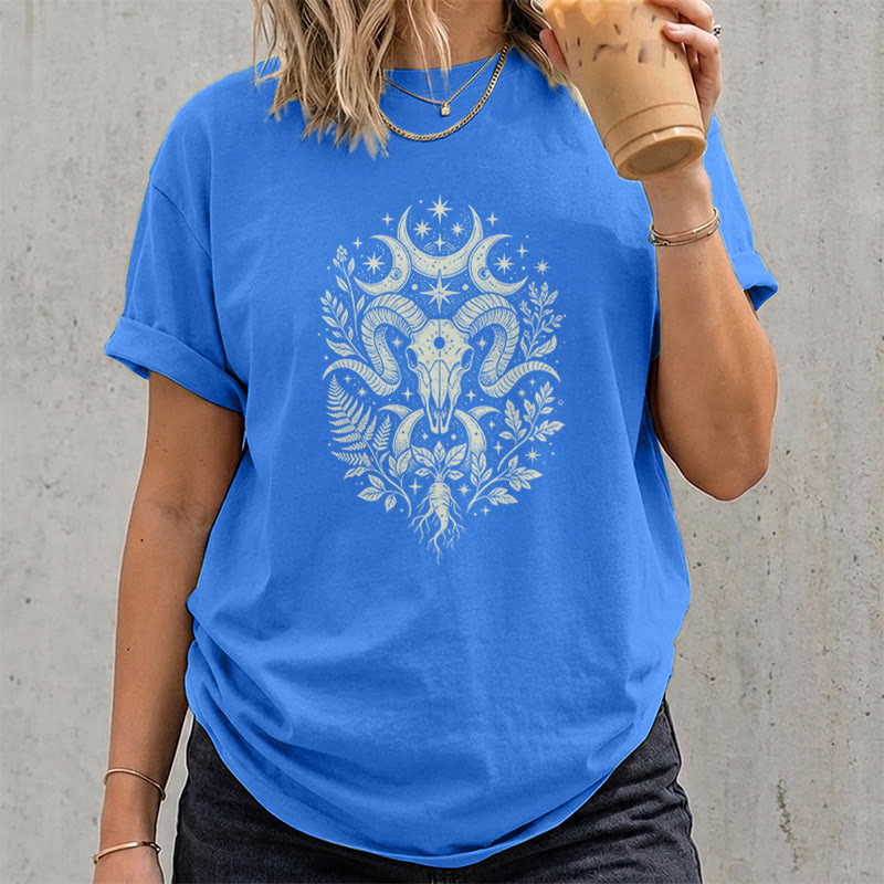 Rubbyoo Celestial Goat Graphic Tee -  Mystic Astrology Signs | Zodiac Gift For Her | Unisex Capricorn T-Shirt  - image 13