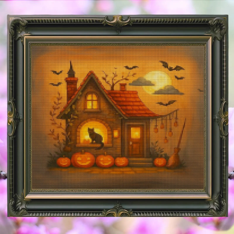 Cross Stitch Kit - Witch Cottage | Spooky Halloween Handicraft | Holiday Home Decor - image 8