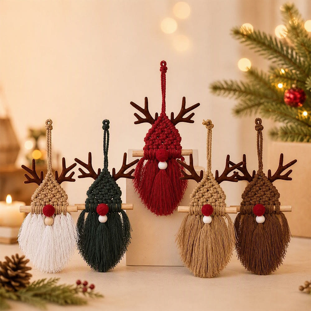 Rubbyoo Faceless Santa Hanging – Woven Tassel Accent For Xmas Tree | Cozy Festive Home Decorations - image 1