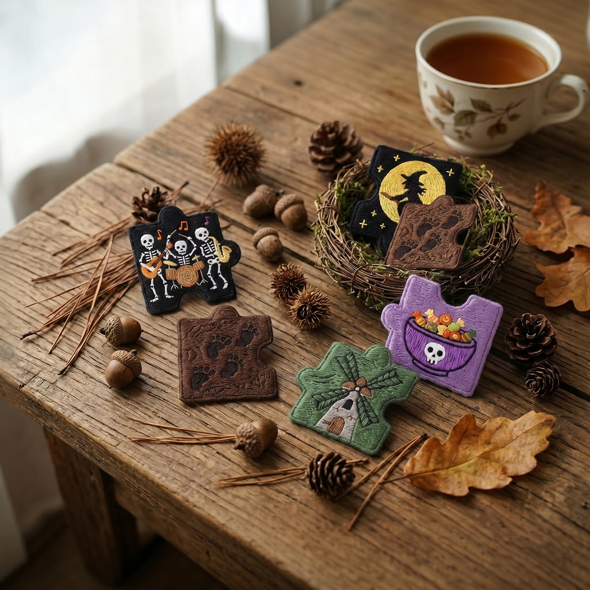 Rubbyoo Diy Magnet & Brooch Embroidery Puzzle Kit - Halloween Monsters Collection | Gothic Backpack Pin - image 5