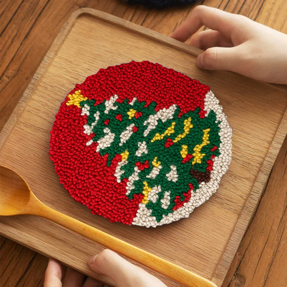 Shiny Christmas Tree Punch Needle Kit - Diy Christmas Needle Art  | Nice Handmade Craft For Kid - image 12