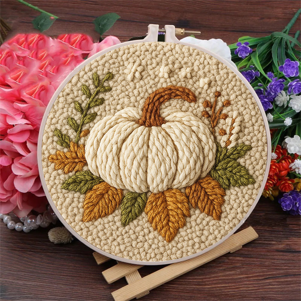 Halloween Pumpkin Punch Needle Kit - Diy Punch Needle Coaster | Art Craft For Home Decor | Handmade Needle Gift - image 10