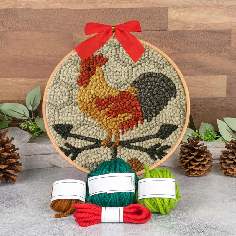  Dawn Rooster Punch Needle Kit - Animal Stitching Artwork | Easy Craft For Adults And Children  - image 9
