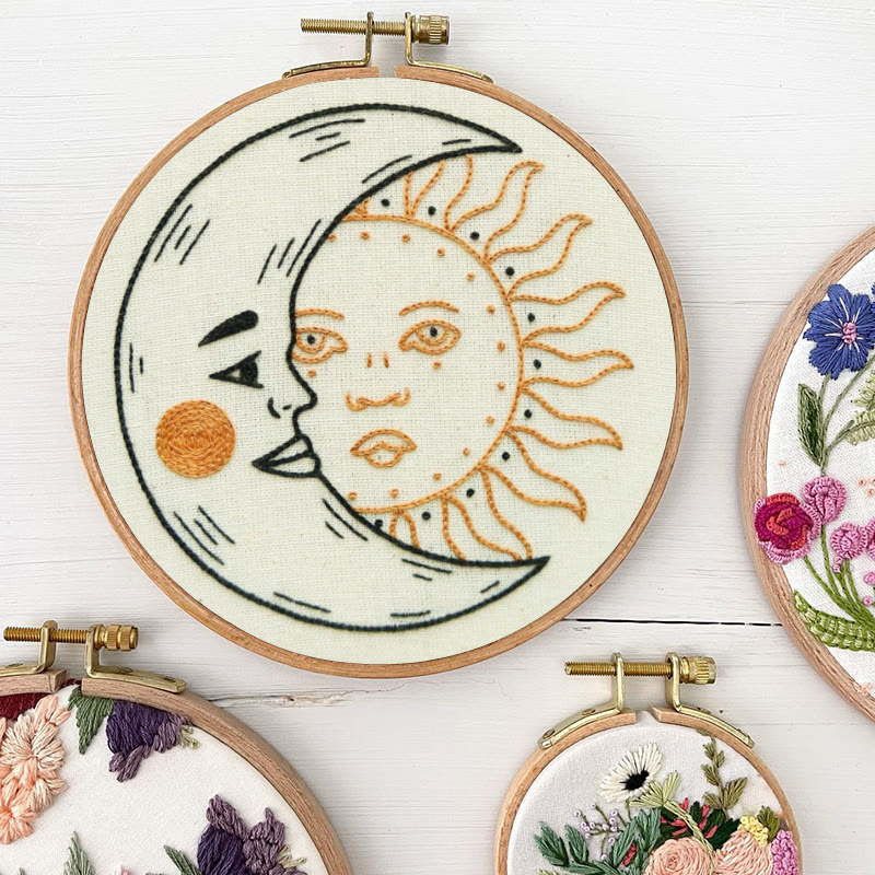 Rubbyoo Embroidery Kit - Crescent Moon And Sun | Mysterious Universe Craft | Diy Handmade Art - image 7