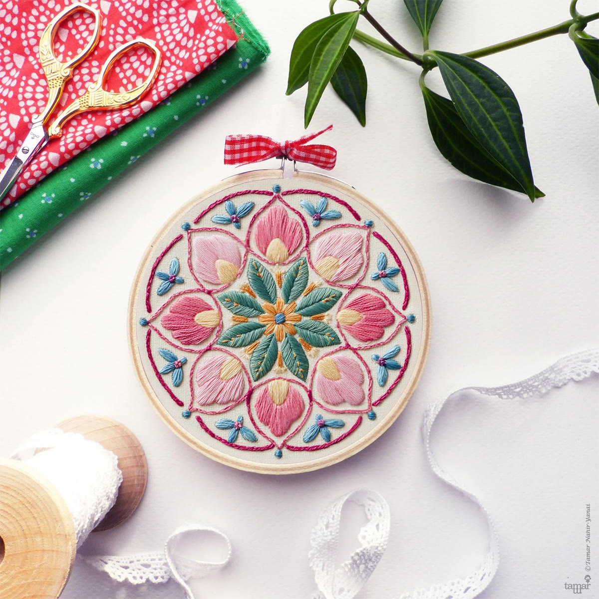 Rubbyoo Embroidery Kit - Floral Design | Beginner Handmade Art | Nice Hanging Decor  - image 9