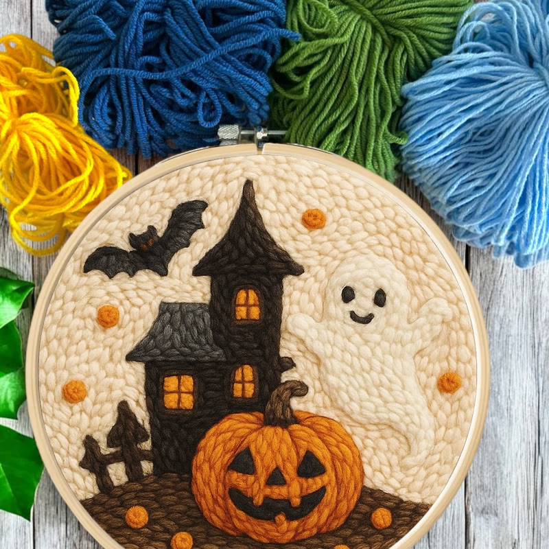 Spooky Castle Punch Needle Kit - Halloween Handmade Collection | Perfect For Wall Hanging - image 9