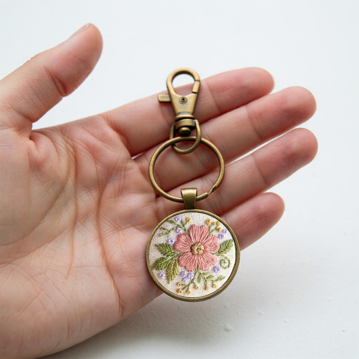 Rubbyoo Embroidery Accessories Kit - Large Pink Flower| Meaningful Necklace Keepsake | Everyday Elegant Charm - image 9