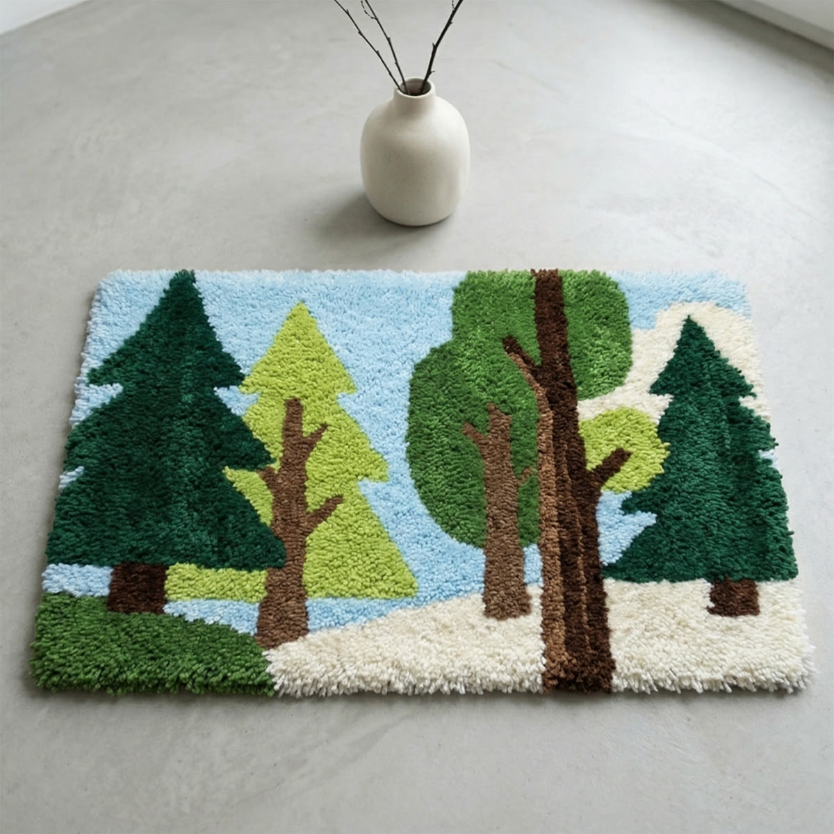 Rubbyoo Latch Hook Rug Kit - Forest Scene | Bedroom Decorative Rug | New Home Gift - image 6