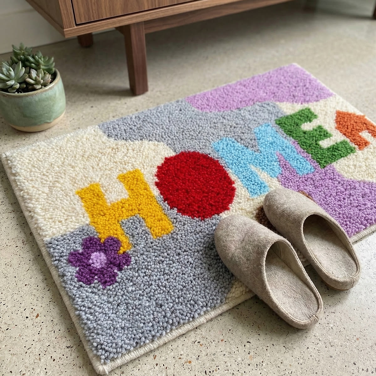 Rubbyoo Latch Hook Rug Kit - Colourful Home Patten | Spring Door Mat | Unique House Decor - image 5
