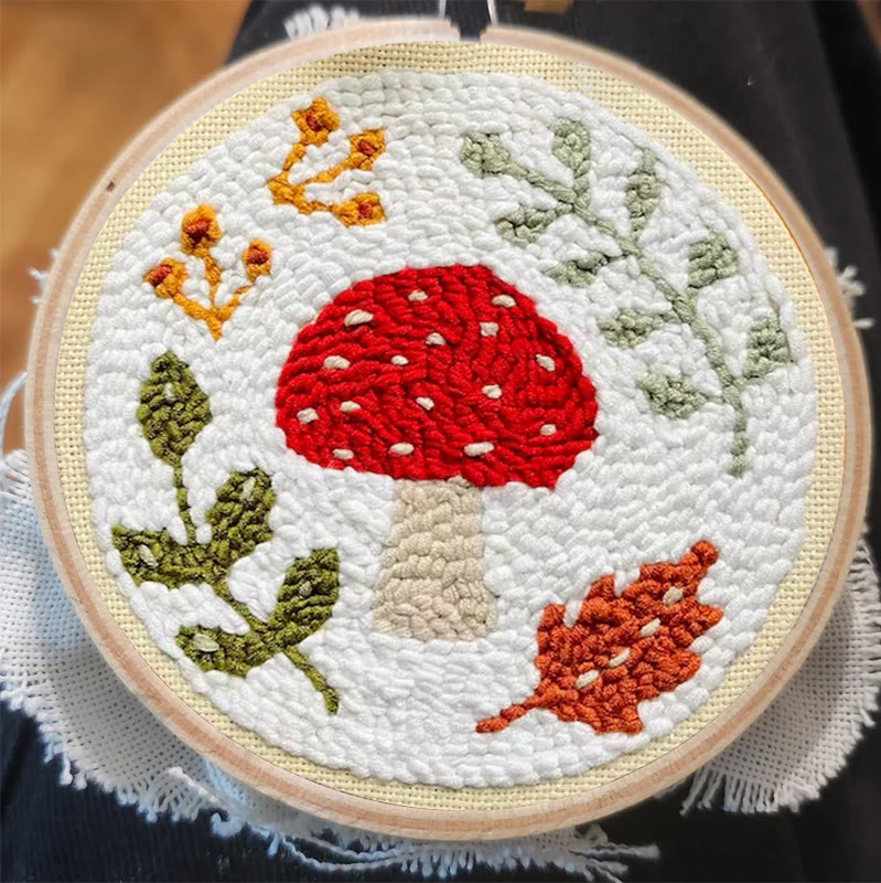 Autumn Red Mushroom Punch Needle Kit - Beginner-friendly Craft | Seasonal Decor Highlight - image 9