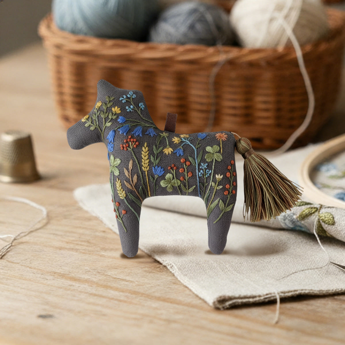 Rubbyoo Dala Horse Embroidery Kit - Meadow Flowers | Craft For Mothers Day | Relaxing Hanging Decor - image 4