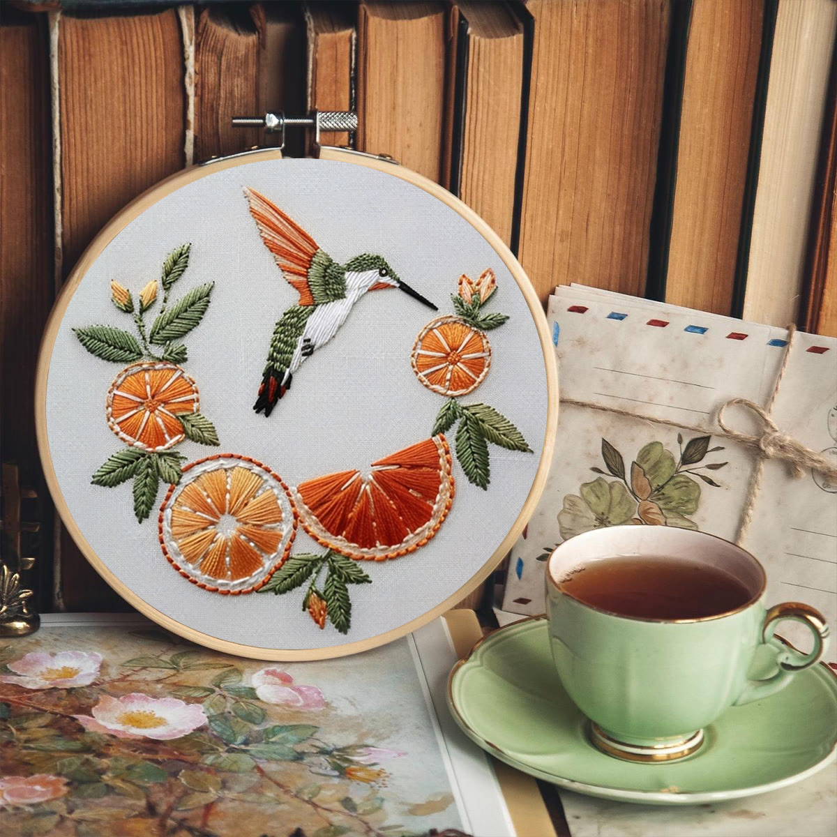 Rubbyoo Embroidery Kit-   Orange Hummingbird - image 7