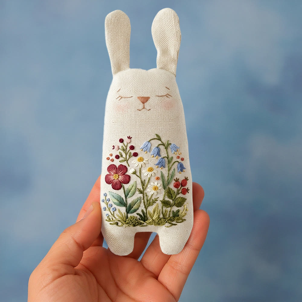 Rubbyoo Bunny Toy Embroidery Kit  - Wildflower | Stuffed Bunny Pattern| Lovely Bunny Craft  - image 4