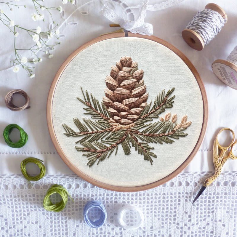 Rubbyoo Embroidery Kit- Pinecone Branch - image 6