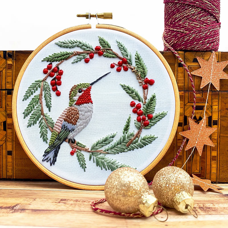Rubbyoo Embroidery Kit- Christmas Hummingbird - image 9