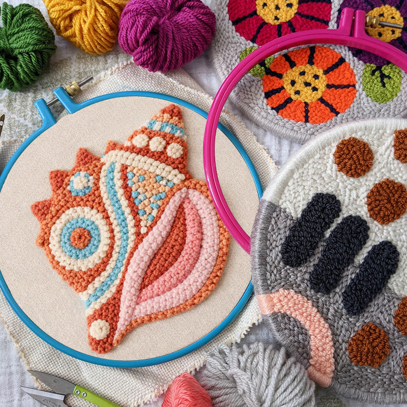 Bohemian Conch Punch Needle Kit - Beginner Suited Craft | Unique Home Accent - image 9