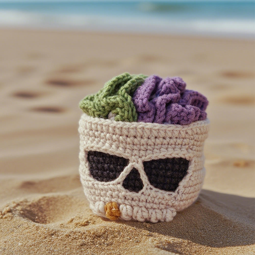 Diy Handmade Skull Coaster Crochet Kit - Easy Needle Work | Creative Home Decoration  - image 4