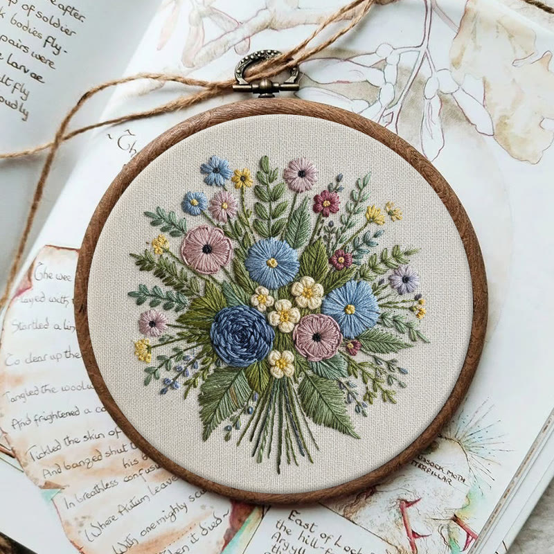 Rubbyoo Embroidery Kit - Wildflower Bouquet | Blooming Handmade Art | Spring Stitch Pattern - image 7