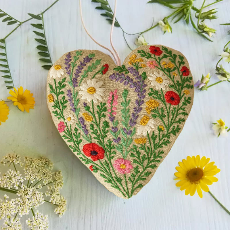 Rubbyoo Heart Embroidery Kit - Colourful Flower | Easy Handmade Floral Art | Perfect For Decoration - image 4