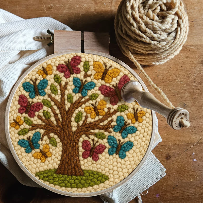 Butterfly Tree Punch Needle Kit - Creative Coaster Craft | Perfect For Desk Decor - image 8