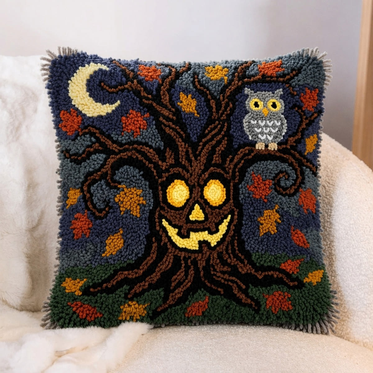 Rubbyoo Latch Hook Pillow Kit - Whispers Of The Forest | Spooky Halloween Handicraft | Decorative Cushion Cover  - image 4