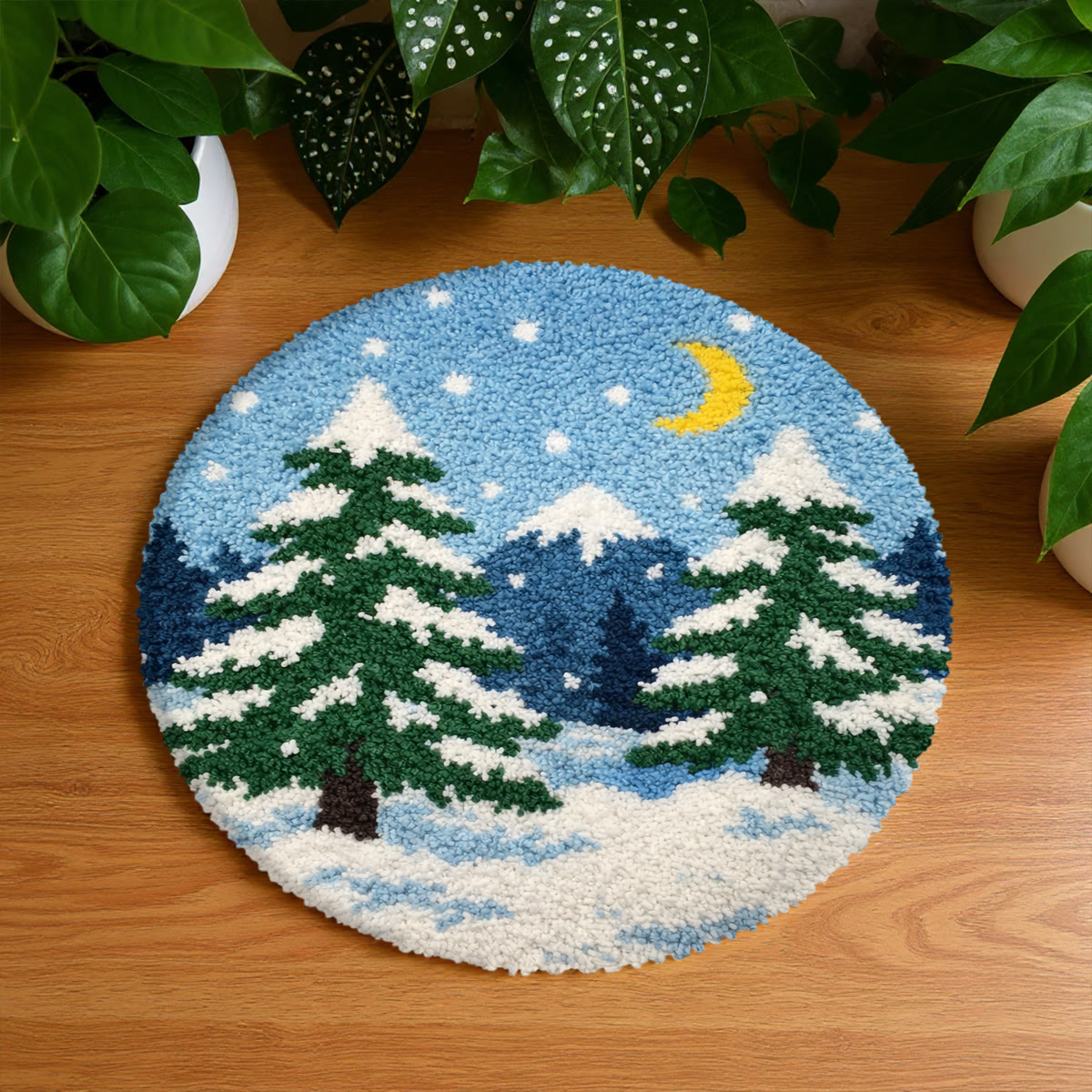 Rubbyoo Latch Hook Rug Kit - Snowy Forest | Creative Winter Handicraft | Diy Entrance Rug - image 9