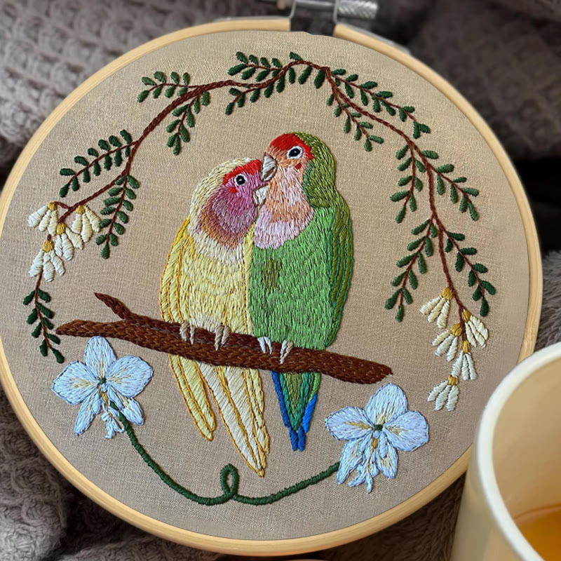 Rubbyoo Embroidery Kit - Bird Couple | Diy Stitch Craft | Handmade Anniversary Gift - image 9