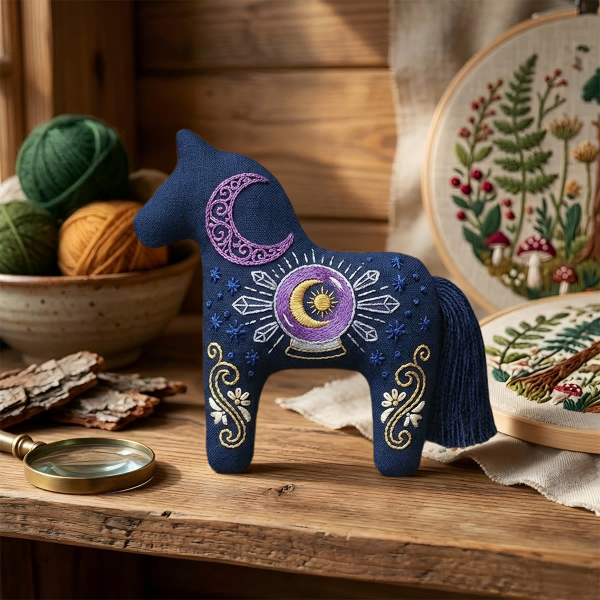 Rubbyoo Dala Horse Embroidery Kit - Crystal Ball | New Car Gift | Rearview Mirror Hanging Accessory - image 6