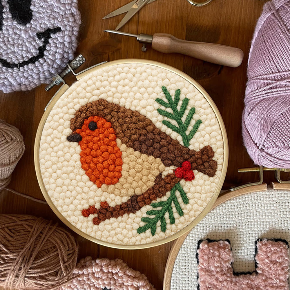 Branch-Perched Robin Punch Needle Kit – Delightful Decor Addition | Uncomplicated Handcraft Art - image 10