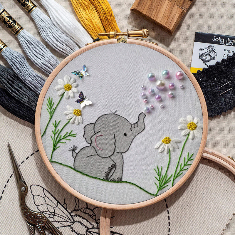 Rubbyoo Bead Embroidery Kit - Baby Elephant | Diy Animal Craft | Perfect Art For Home Decor  - image 9