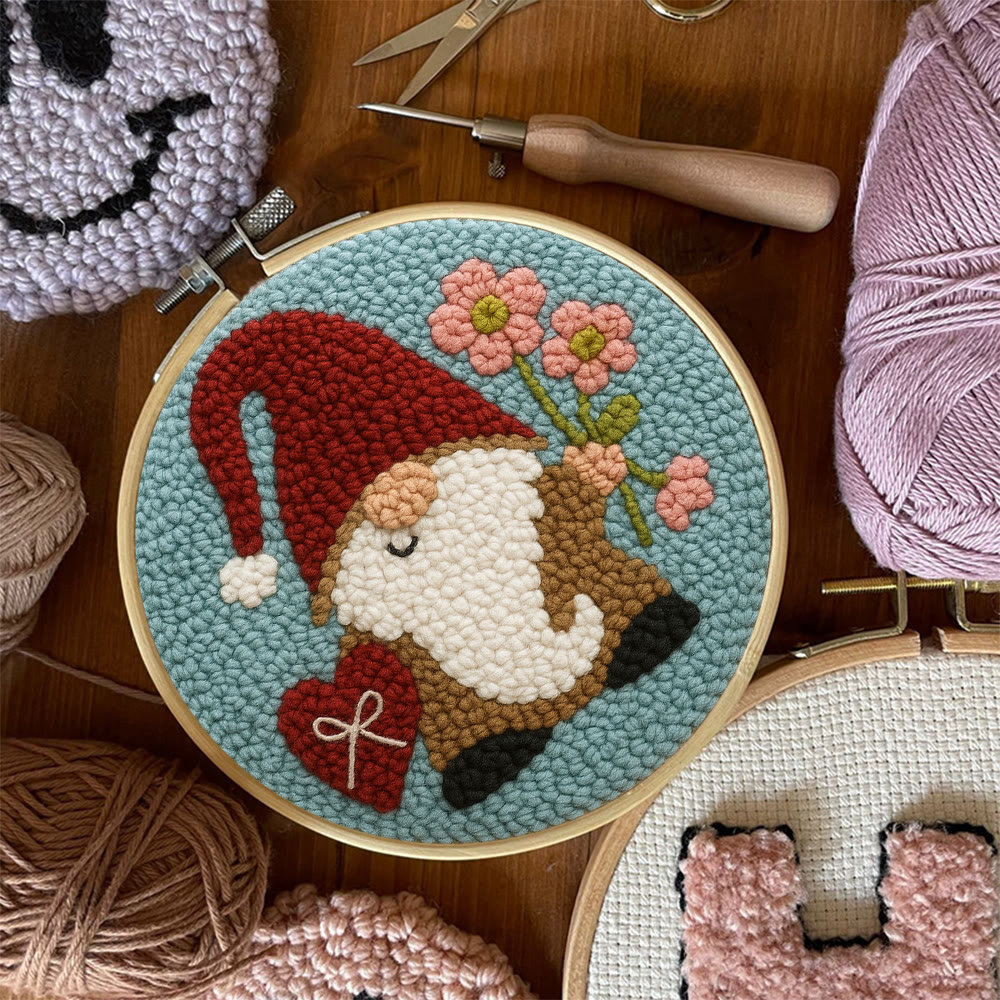 Heart and Flower Themed Gnome Punch Needle Kit – Romantic Gifting Top Pick | Warm Decorative Accent - image 7