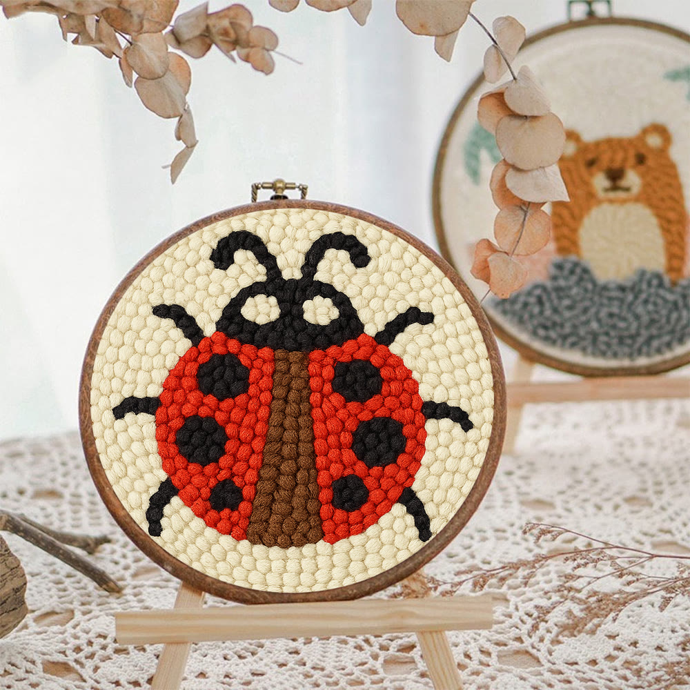 Ladybug Punch Needle Kit - Beginner Needlework Kit | Diy Yarn Craft  - image 10