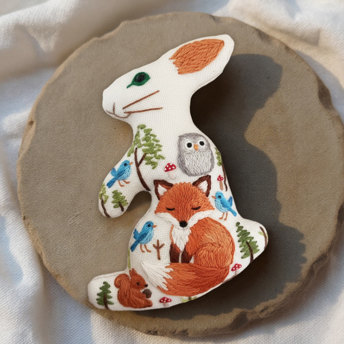 Rubbyoo Rabbit Embroidery Kit - Fox And Owl | Adorable Animal Art | Diy Bag Accessories - image 9