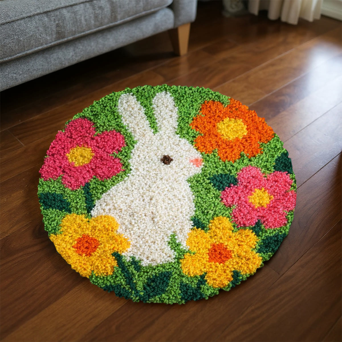 Rubbyoo Latch Hook Rug Kit - Cute Rabbit | Diy Handmade Art For Beginner | Perfect Easter Craft - image 5