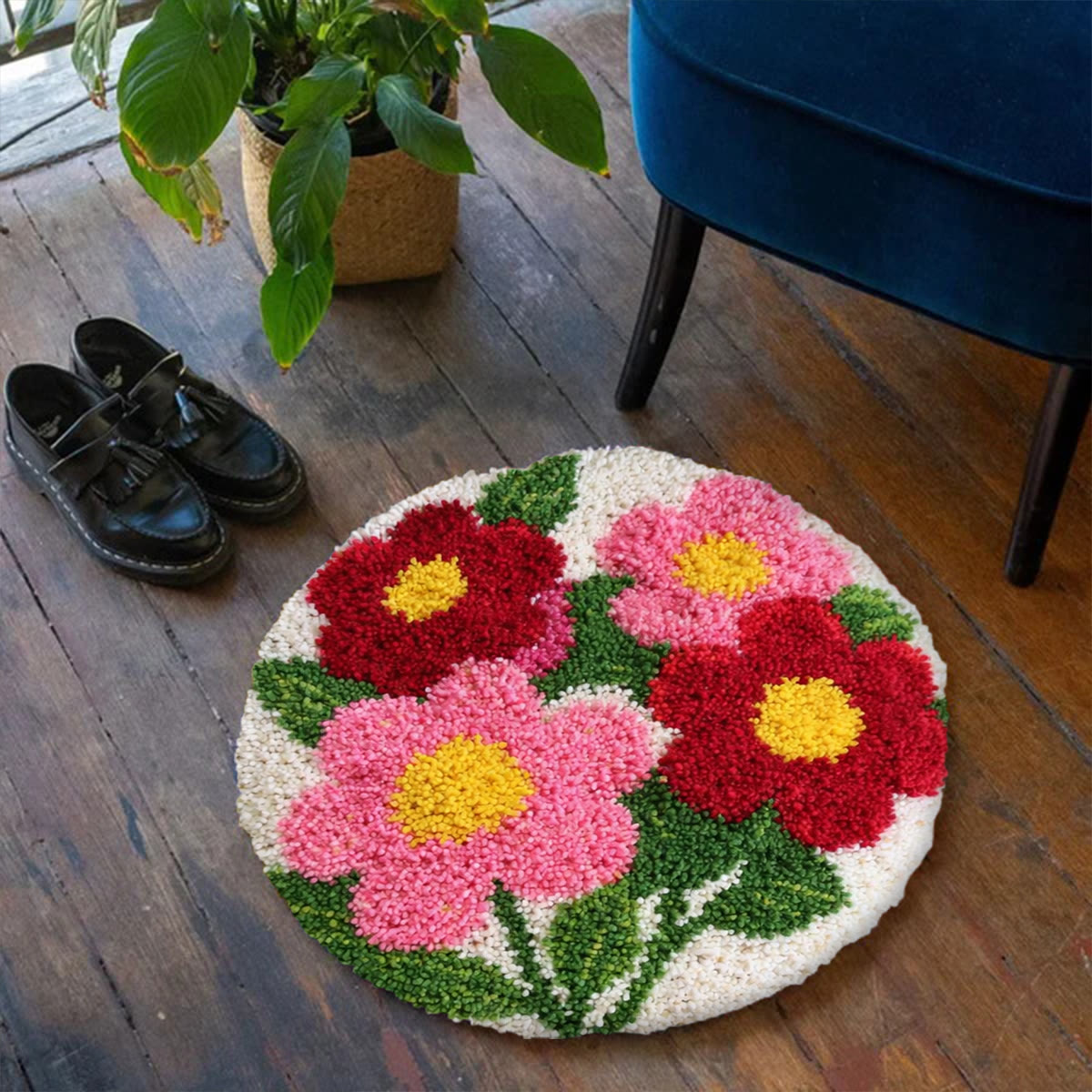 Rubbyoo Latch Hook Rug Kit - Vibrant Flower | Diy Soft Home Rug | Perfect Handmade Gift  - image 4