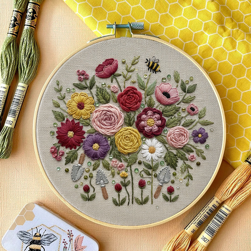 Rubbyoo Embroidery Kit - Fantastic Flower | Floral Room Ornament | Handmade Birthday Gifts - image 11