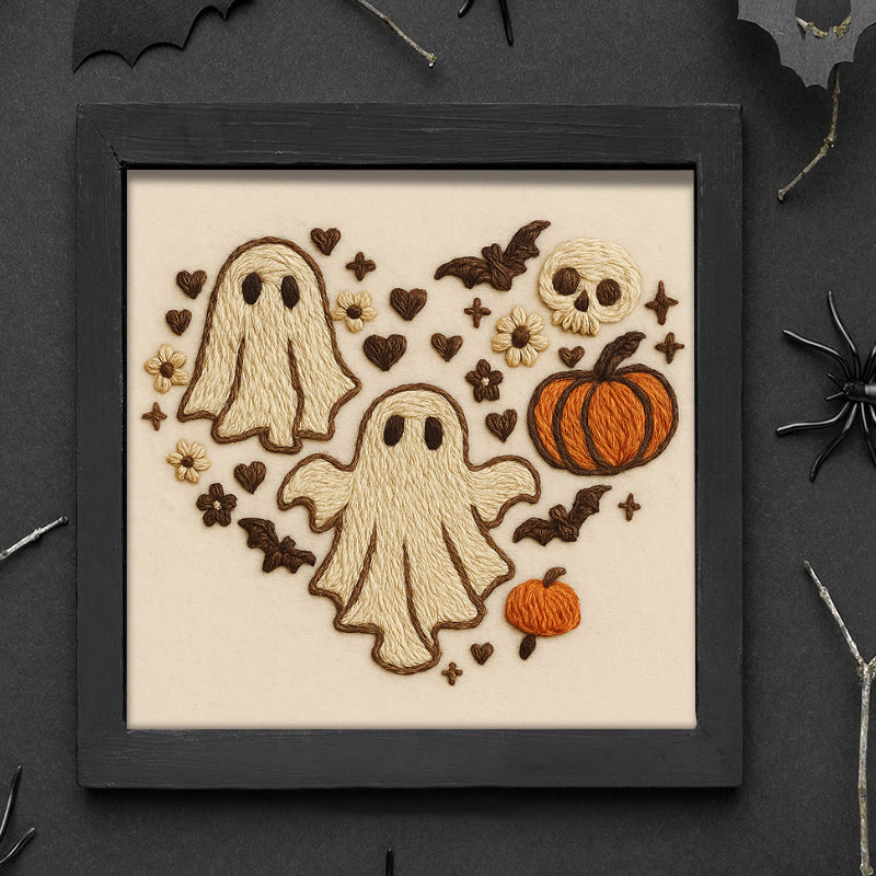 Rubbyoo Embroidery Kit - Halloween Bats And Ghosts | Spooky Halloween Decor | Diy Holiday Handicraft - image 9