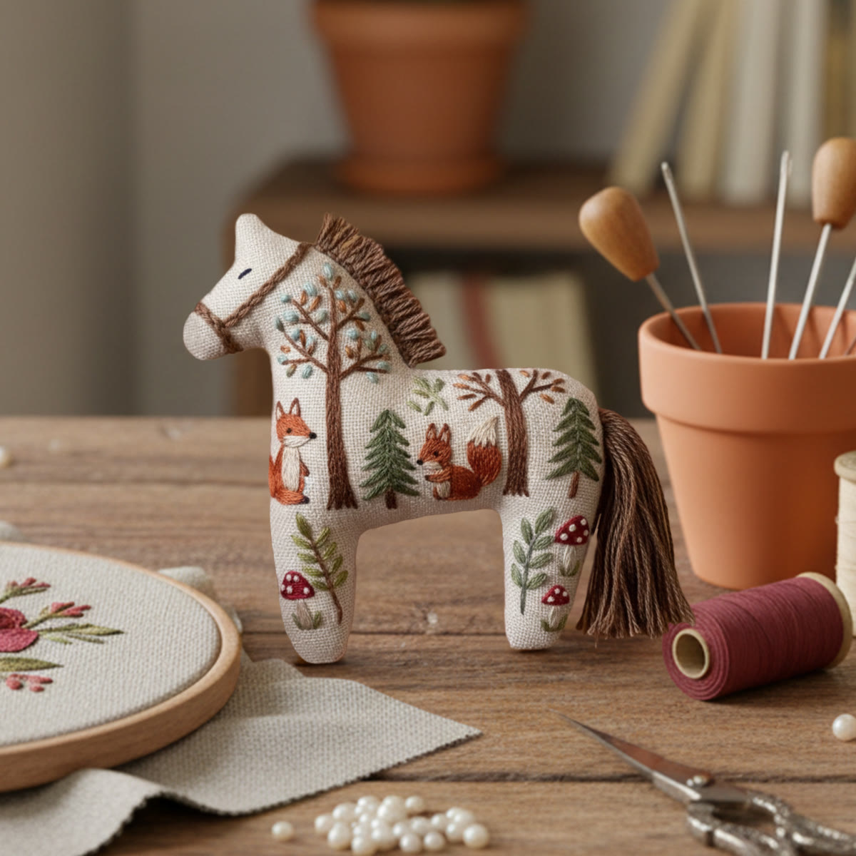 Rubbyoo Horse Embroidery Kit - Fox In Forest | Animal Needle Artwork | Adorable Handmade Craft - image 5