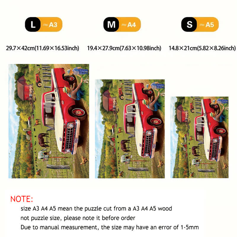 Rubbyoo Grandpa's Old Truck | 1965 Ford Pickup Truck - Wooden Jigsaw Puzzle