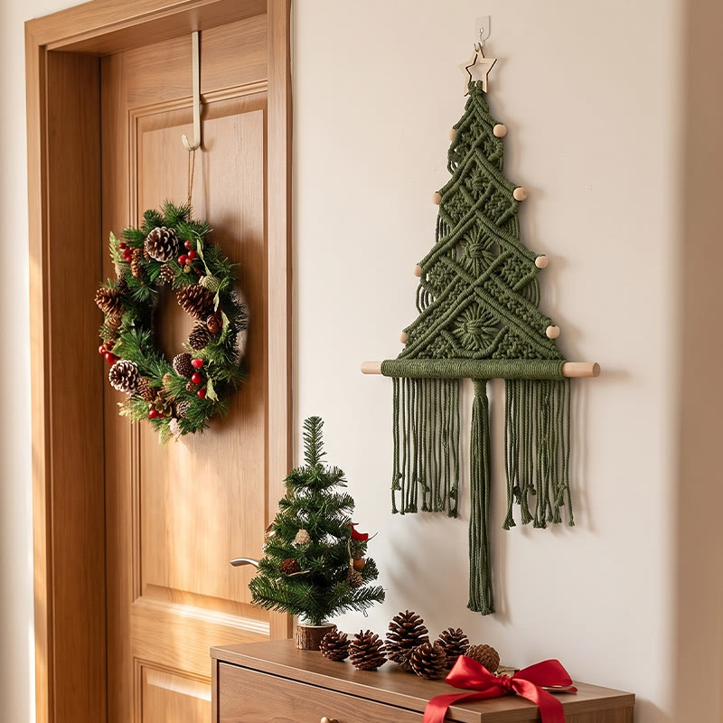 Rubbyoo Macrame Christmas Tree Wall Hanging - Rustic Home Art Decor | Perfect Housewarming Gift - image 4