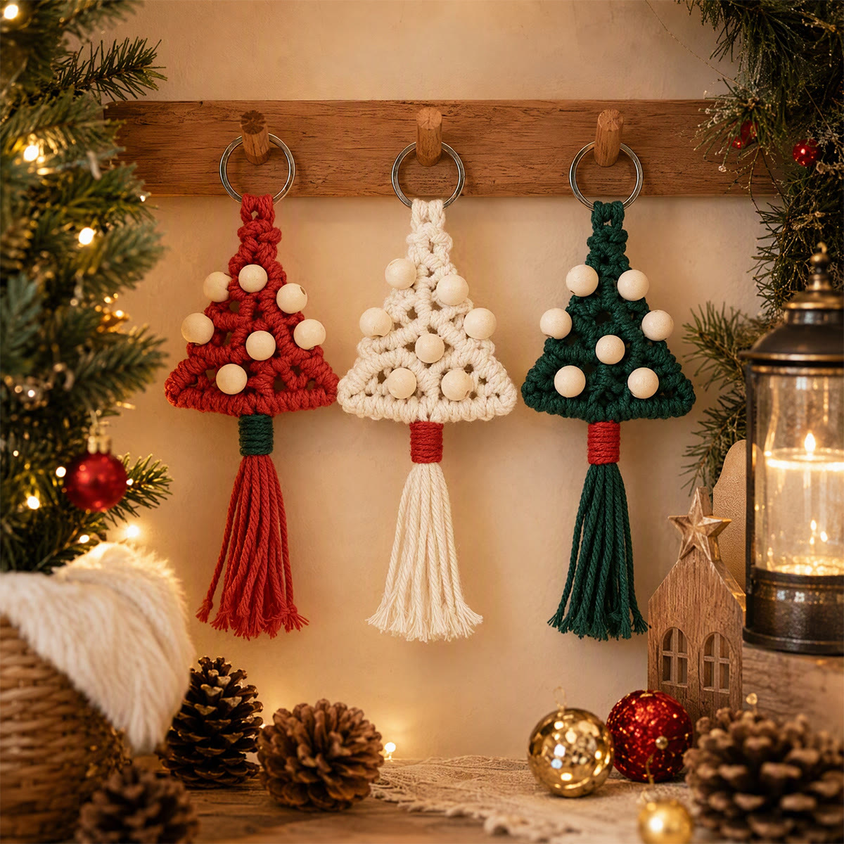 Rubbyoo Boho Macrame Christmas Ornament – Handmade Xmas Tree Wall Accent | Charming Holiday Housewarming Gift - image 1
