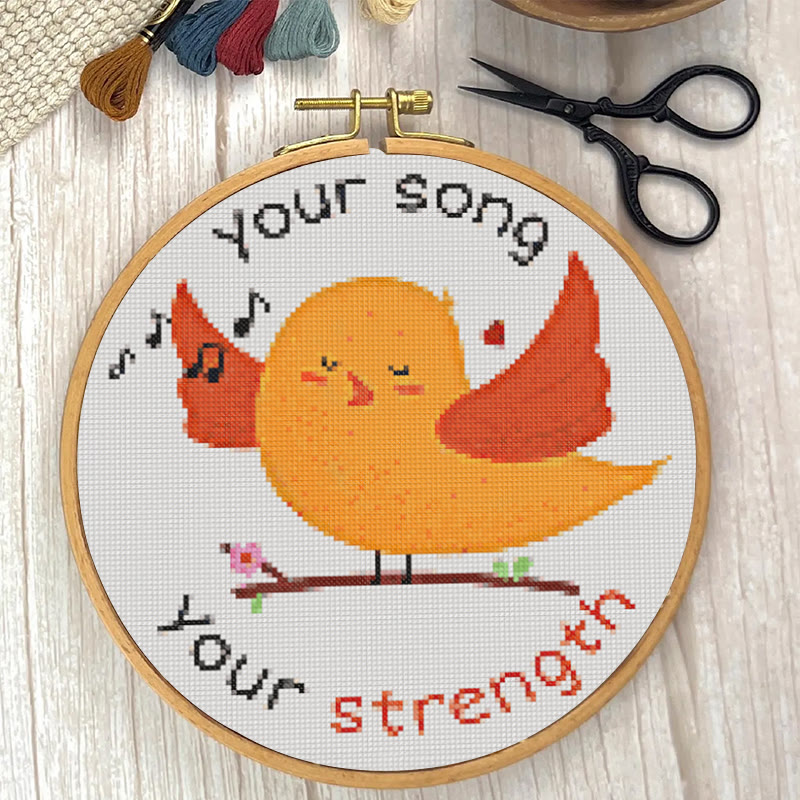  Cross Stitch Kit - Positive Singing Bird | Diy Decorative Artwork | Nice Handicraft For Friends - image 3