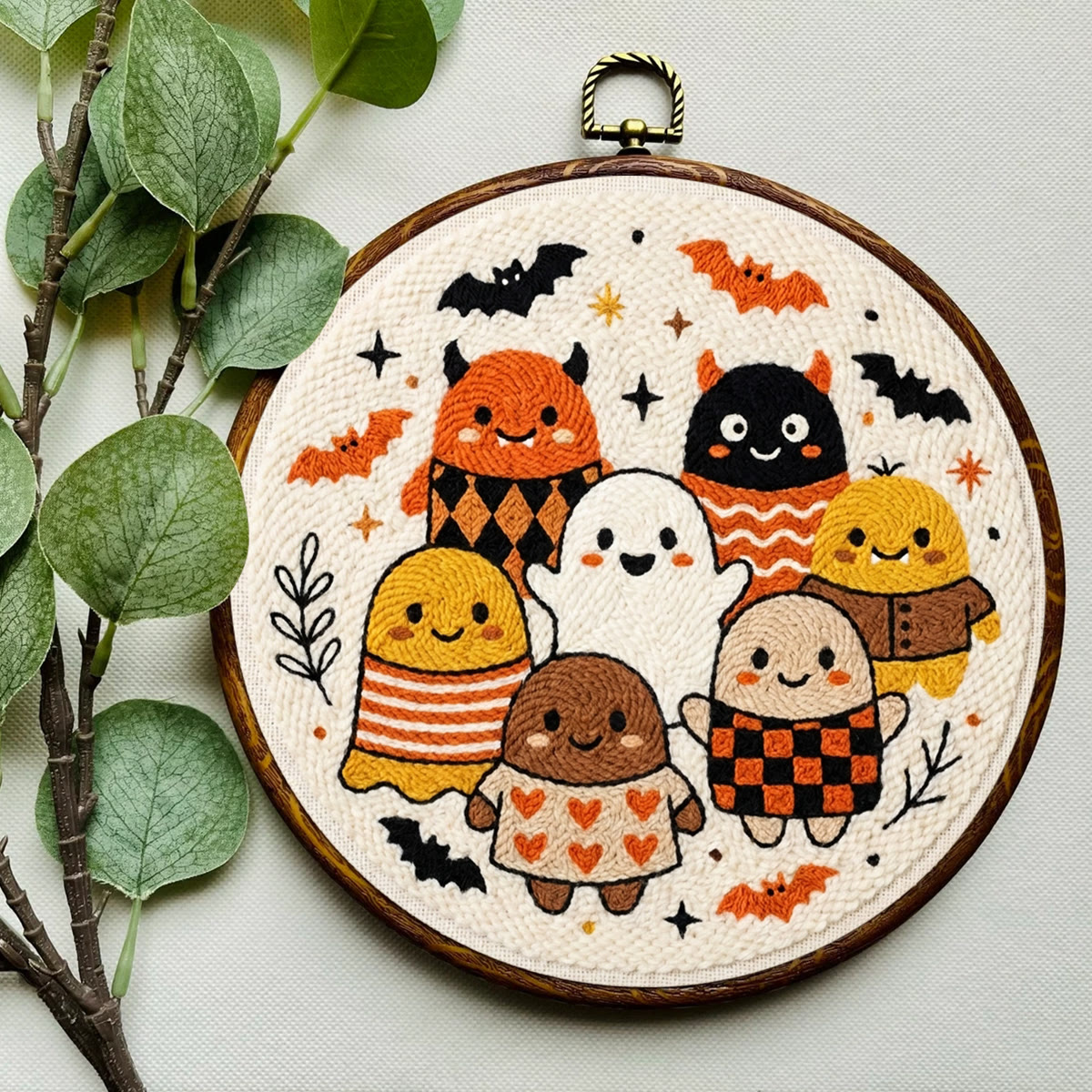 Ghost Friends  Punch Needle Kit - Distinctive Halloween Theme Decor | Lovely Cartoon Sewing Kit For Kids - image 5